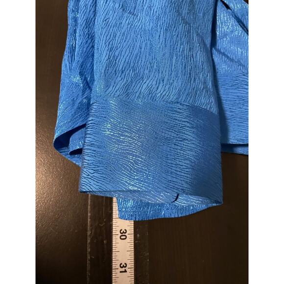 Equipment Femme Womens Top Large Blue Satin Viscose Button Long Sleeve Designer - Picture 6 of 7